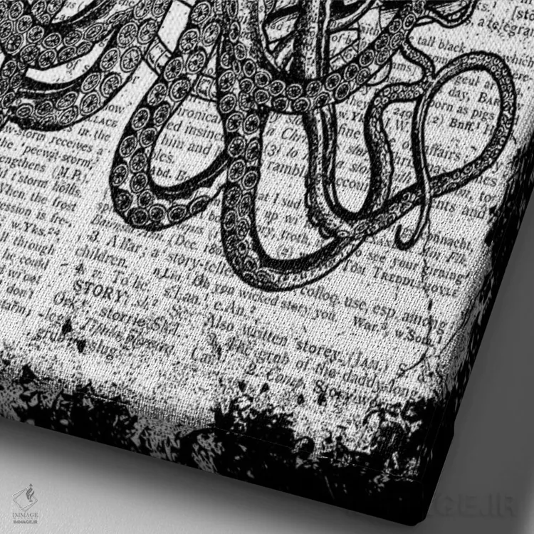 تابلو دکوراتیو عجیب بودن دریایی "بانوی دریا" اثر این د فریم شاپ - نمای نزدیک بافت بوم