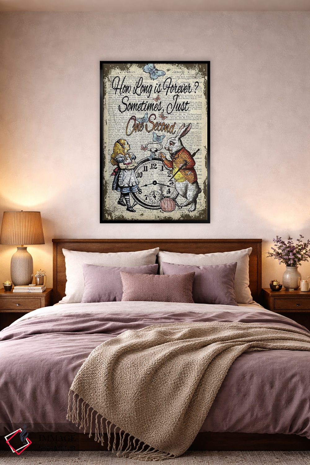 تابلو دکوراتیو آلیس در سرزمین عجایب "یک ثانیه" اثر این د فریم شاپ - D6B