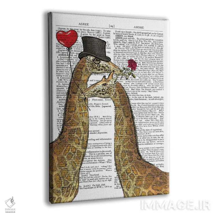 تابلو دکوراتیو زرافه های عاشق اثر این د فریم شاپ - نمای پرسپکتیو محصول