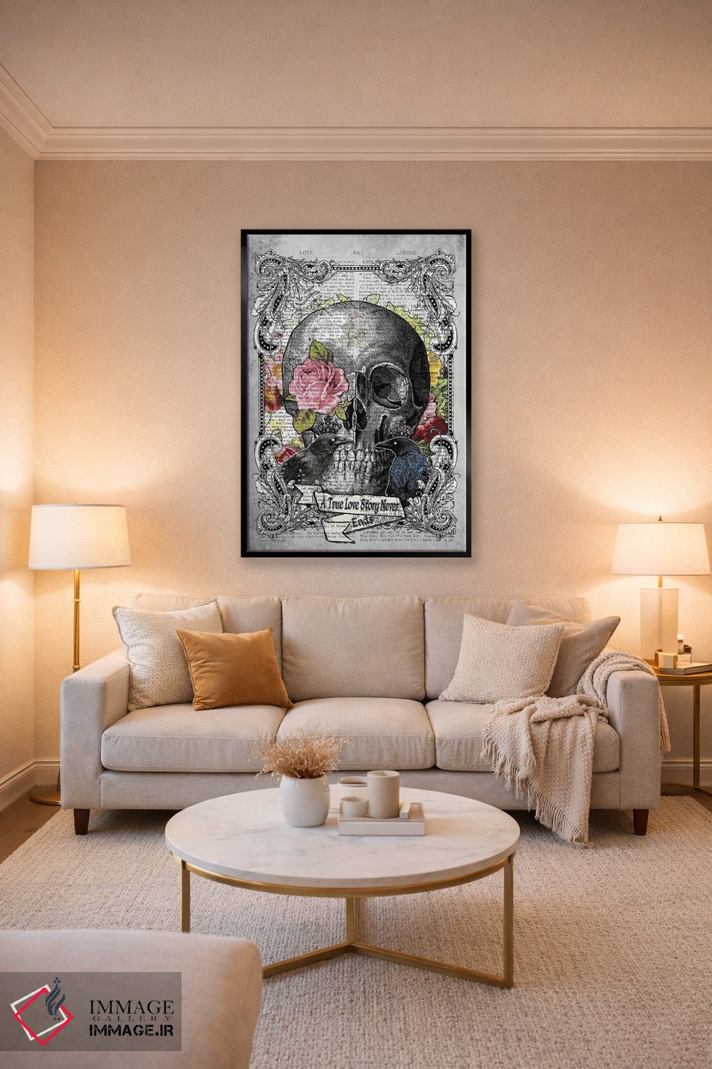 تابلو دکوراتیو عشق واقعی هرگز تمام نمی شود اثر این د فریم شاپ - D4B