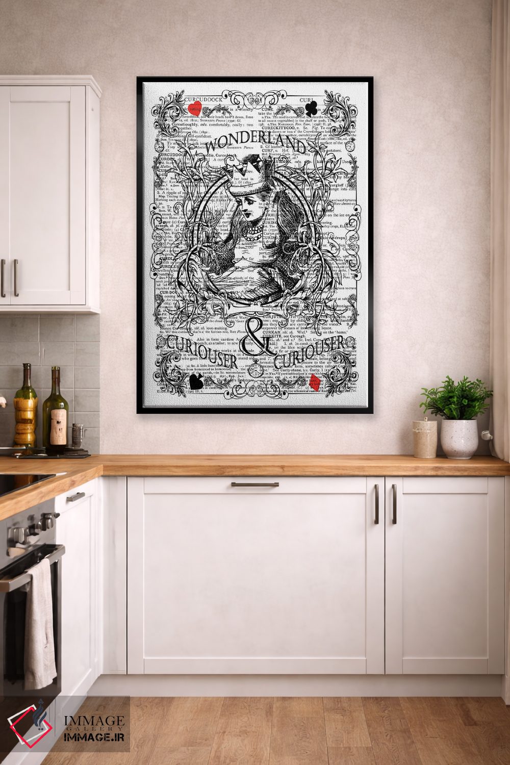تابلو دکوراتیو آلیس در سرزمین عجایب "کنجکاوتر" اثر این د فریم شاپ - D3B