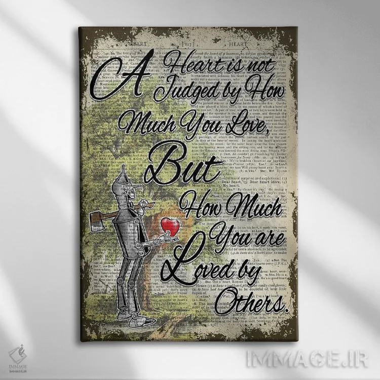 تابلو دکوراتیو جادوگر شهر از "آدم حلبی" اثر این د فریم شاپ - نمای روبهرو روی دیوار