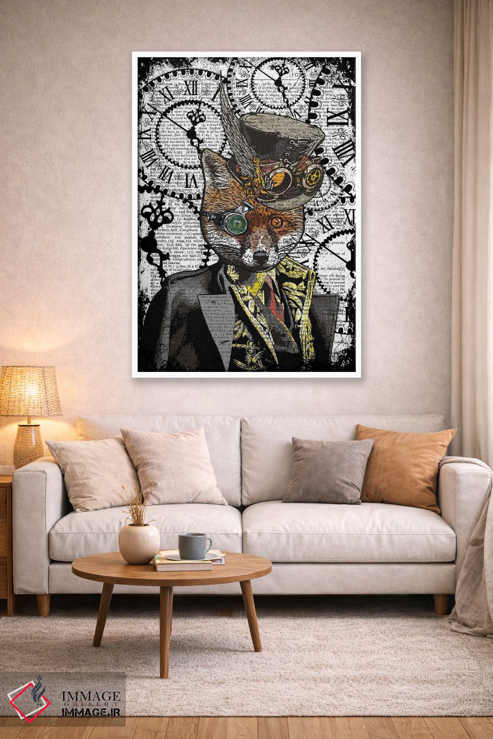 تابلو دکوراتیو روباه استیم پانک اثر این د فریم شاپ - D1W