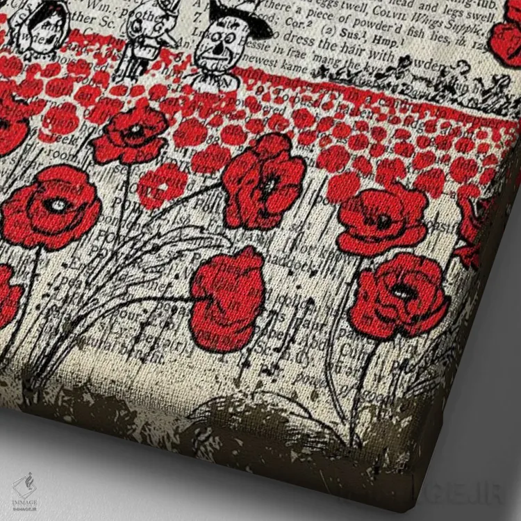 تابلو دکوراتیو جادوگر شهر از "قدرت" اثر این د فریم شاپ - نمای نزدیک بافت بوم