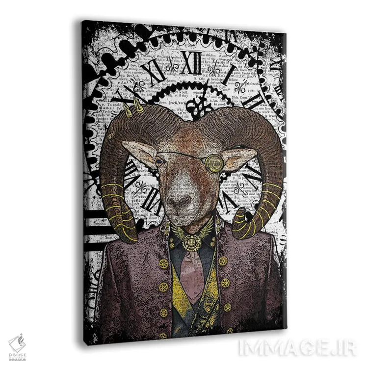 تابلو دکوراتیو قوچ استیم پانک اثر این د فریم شاپ - نمای پرسپکتیو محصول