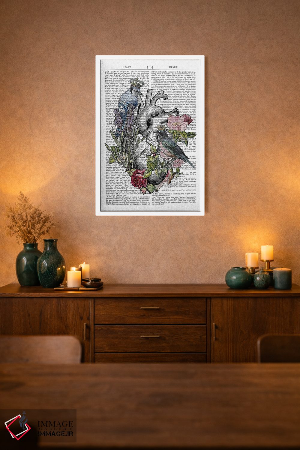 تابلو دکوراتیو قلب آناتومیک اثر این د فریم شاپ - D1W