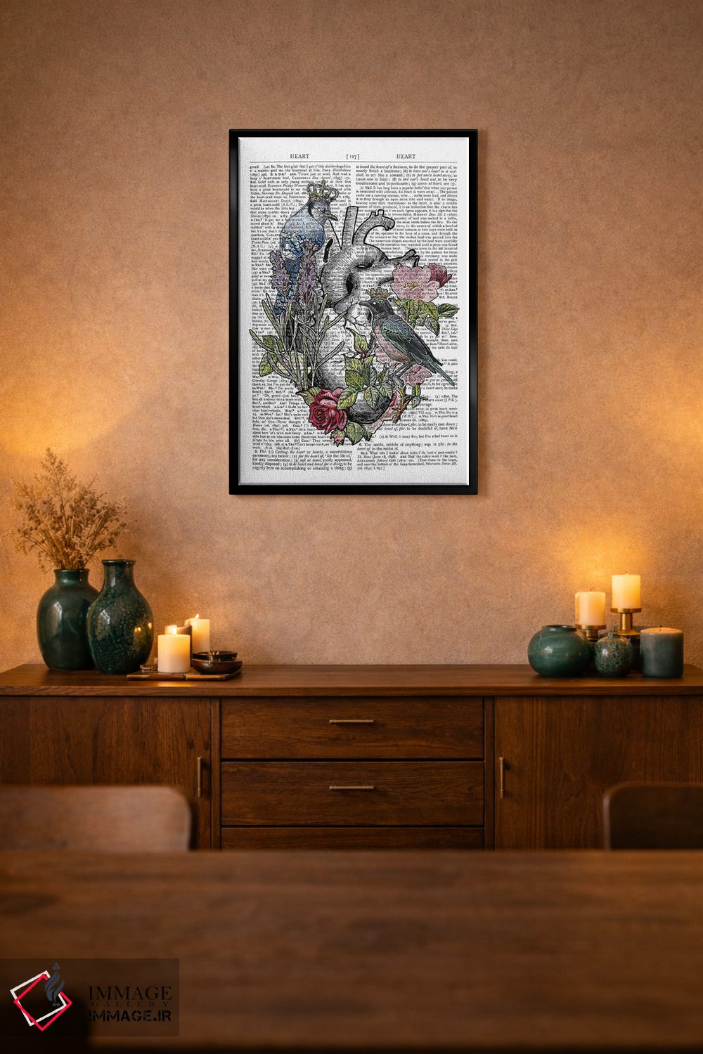 تابلو دکوراتیو قلب آناتومیک اثر این د فریم شاپ - D2B