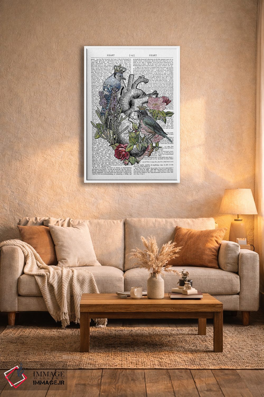 تابلو دکوراتیو قلب آناتومیک اثر این د فریم شاپ - D3W