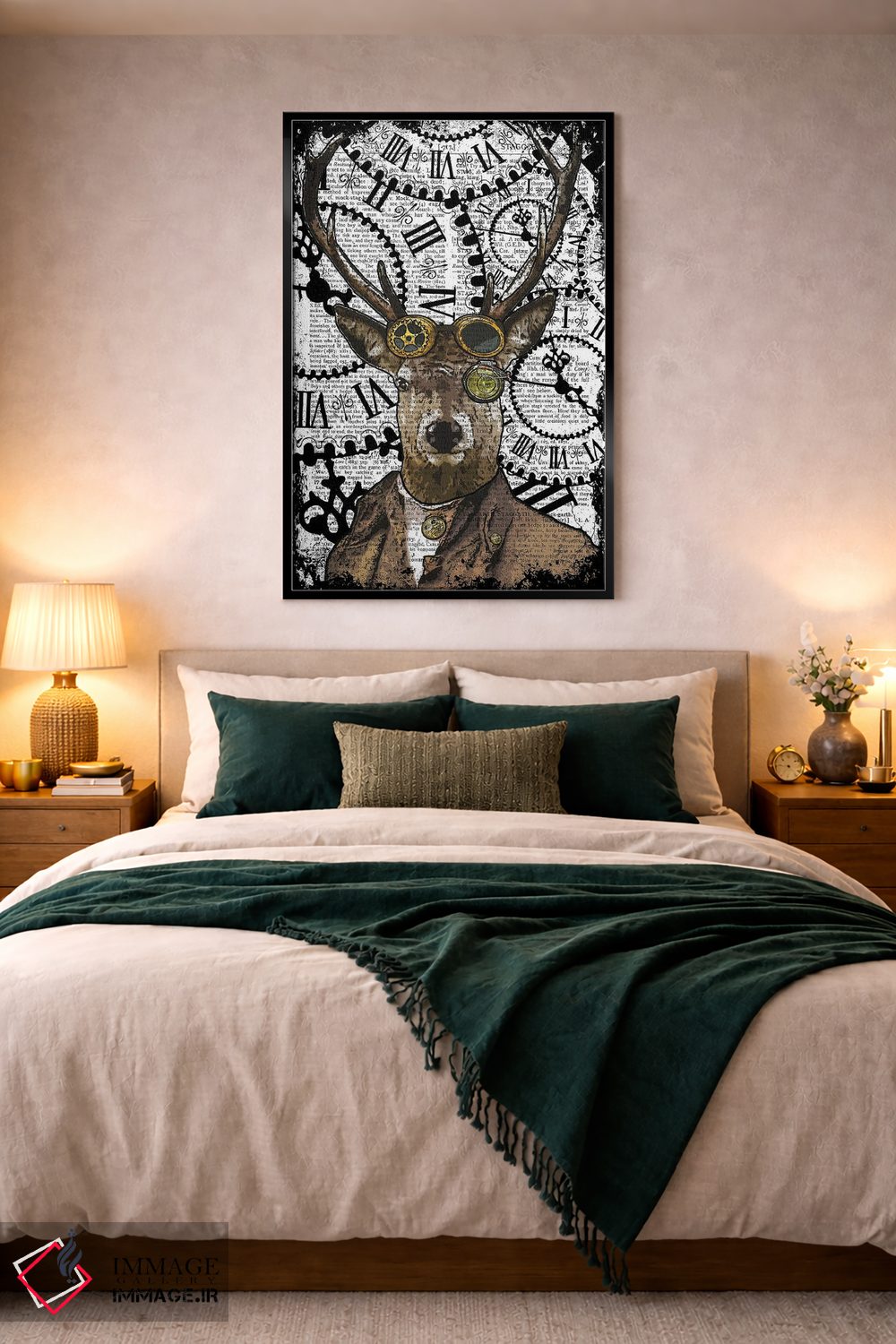 تابلو دکوراتیو گوزن استیم پانک اثر این د فریم شاپ - D3B