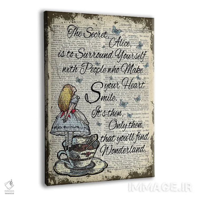 تابلو دکوراتیو آلیس در سرزمین عجایب "راز" اثر این د فریم شاپ - نمای پرسپکتیو محصول