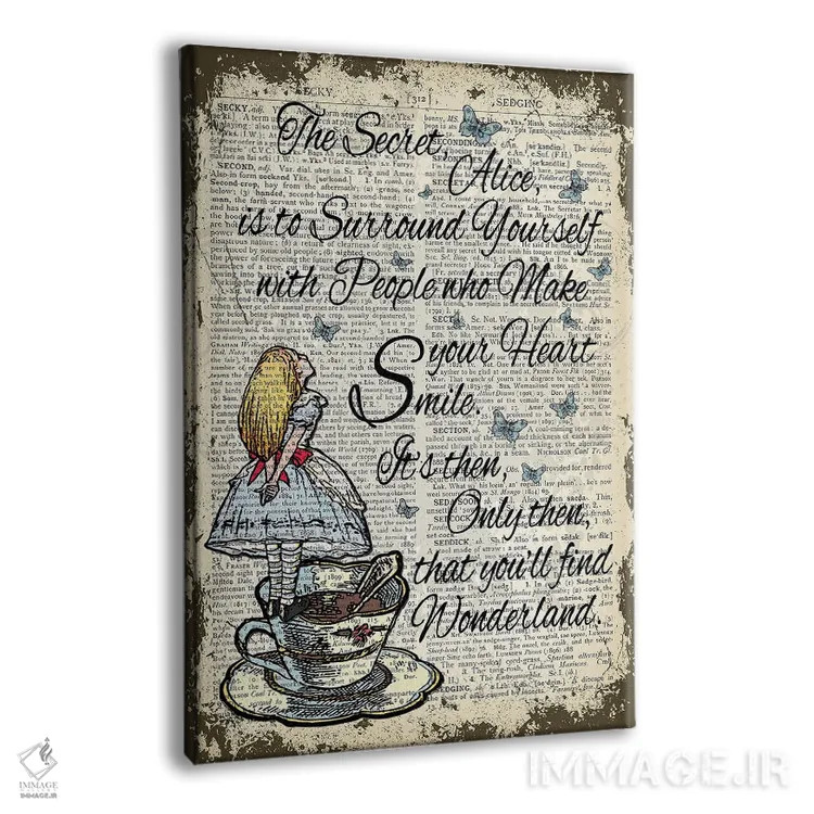 تابلو دکوراتیو آلیس در سرزمین عجایب "راز" اثر این د فریم شاپ - نمای پرسپکتیو محصول