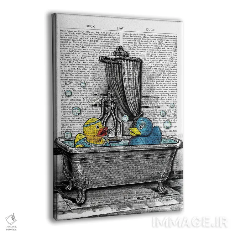 تابلو دکوراتیو اردک های پلاستیکی اثر این د فریم شاپ - نمای پرسپکتیو محصول