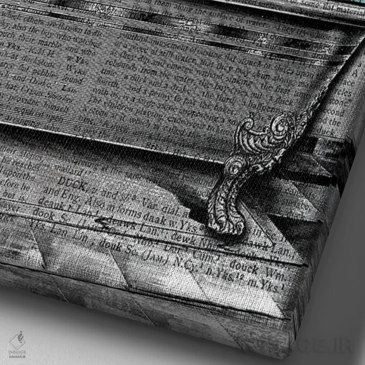 تابلو دکوراتیو اردک های پلاستیکی اثر این د فریم شاپ - نمای نزدیک بافت بوم