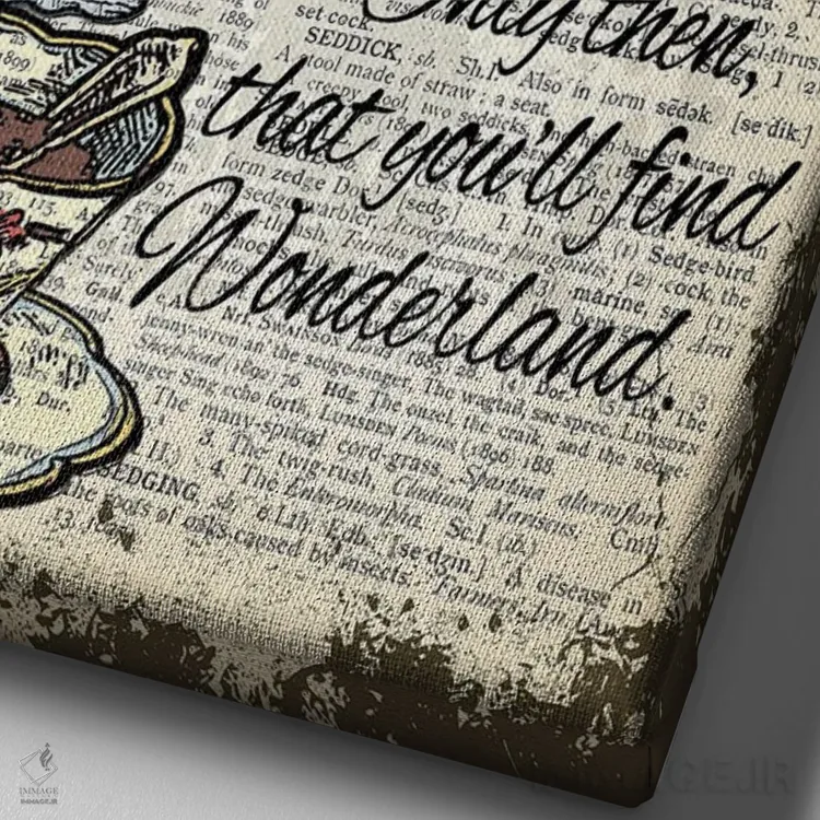 تابلو دکوراتیو آلیس در سرزمین عجایب "راز" اثر این د فریم شاپ - نمای نزدیک بافت بوم