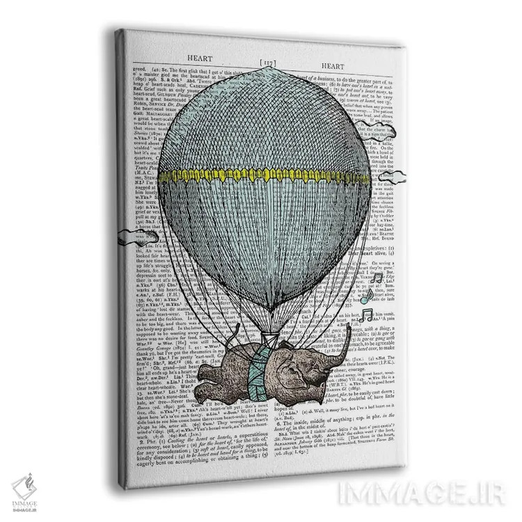 تابلو دکوراتیو بالون پرنده اثر این د فریم شاپ - نمای پرسپکتیو محصول