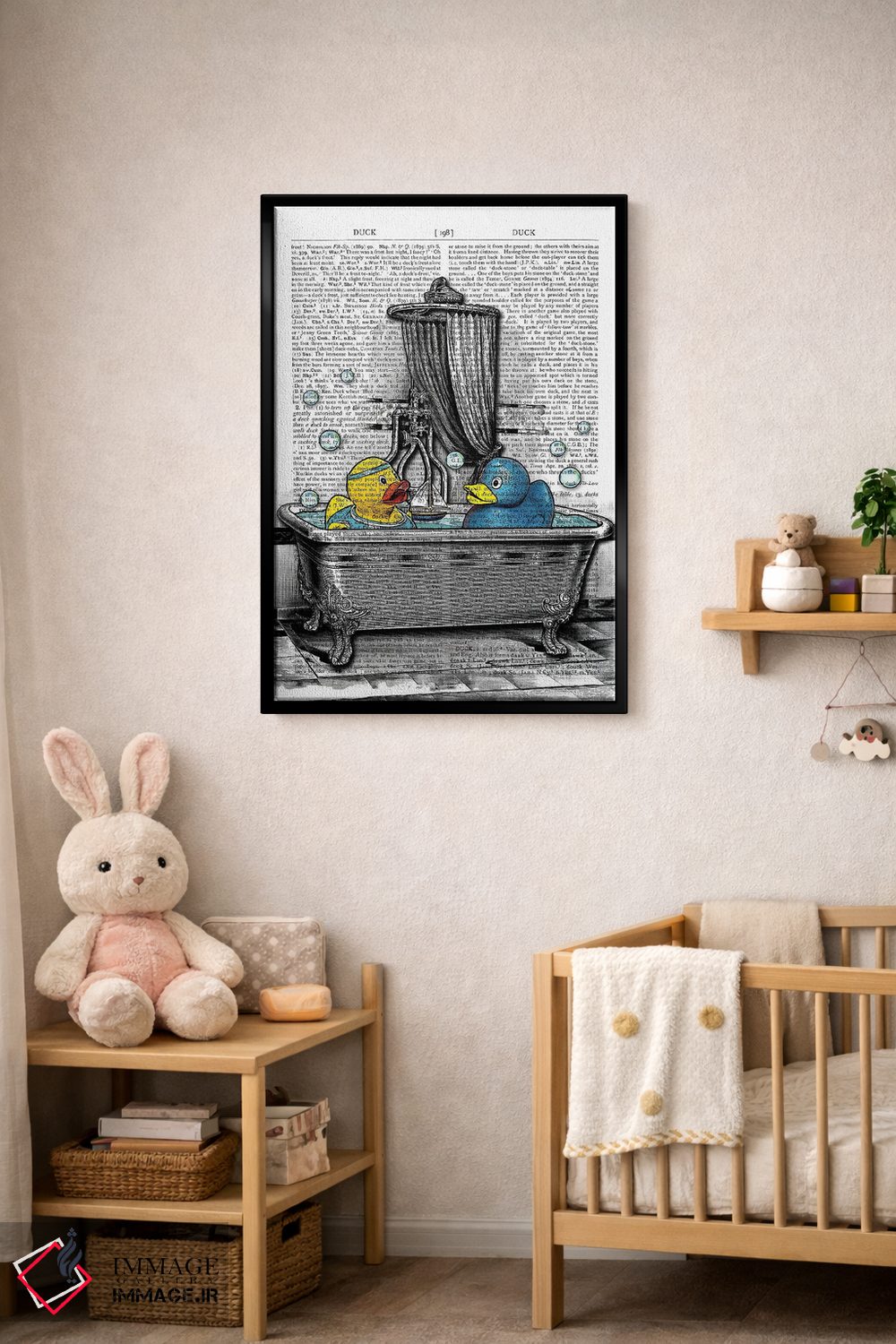 تابلو دکوراتیو اردک های پلاستیکی اثر این د فریم شاپ - D5B