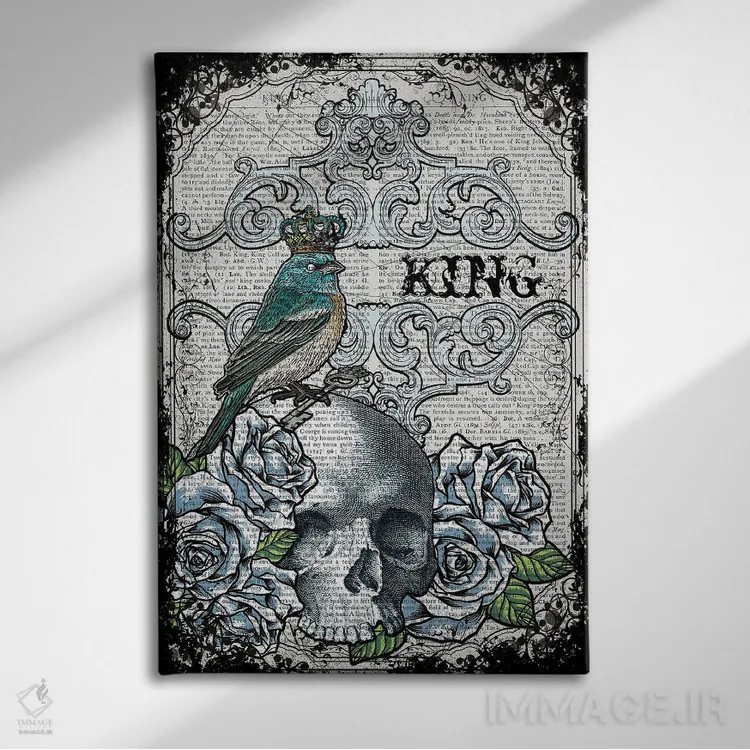 تابلو دکوراتیو پرنده پادشاه اثر این د فریم شاپ - نمای روبهرو روی دیوار