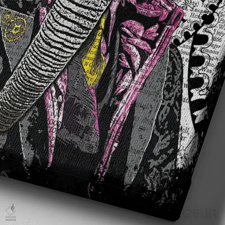 تابلو دکوراتیو فیل استیم پانک اثر این د فریم شاپ - نمای نزدیک بافت بوم