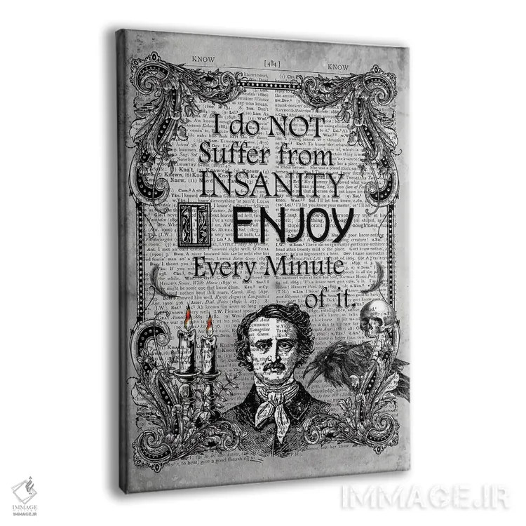 تابلو دکوراتیو ادگار آلن پو "جنون" اثر این د فریم شاپ - نمای پرسپکتیو محصول