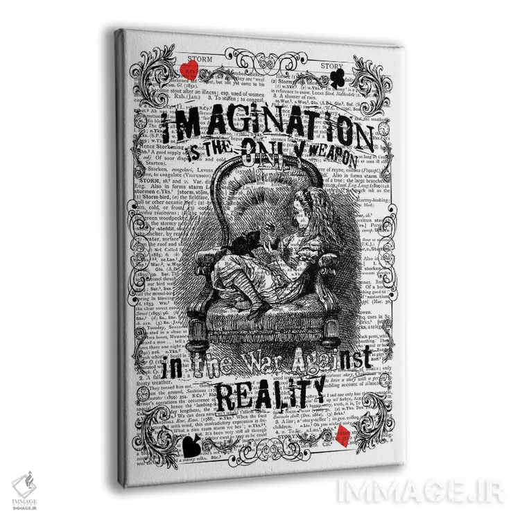 تابلو دکوراتیو آلیس "تخیل" اثر این د فریم شاپ - نمای پرسپکتیو محصول