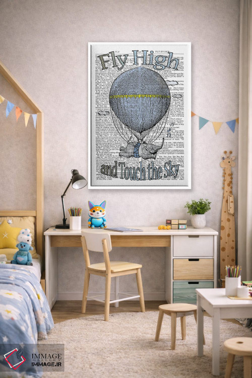 تابلو دکوراتیو پرواز بلند "آبی" اثر این د فریم شاپ - D1W