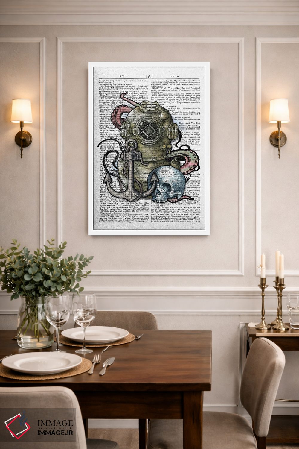 تابلو دکوراتیو کلاه غواصی اثر این د فریم شاپ - D1W