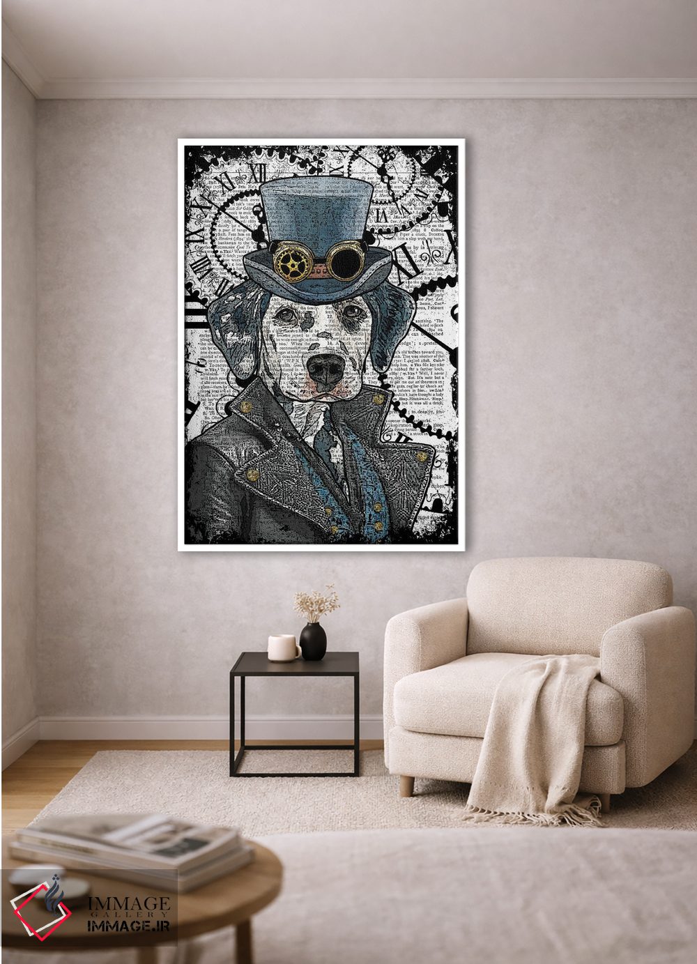 تابلو دکوراتیو دالماتین استیم پانک اثر این د فریم شاپ - D2W