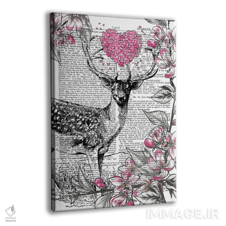 تابلو دکوراتیو گوزن نر اثر این د فریم شاپ - نمای پرسپکتیو محصول