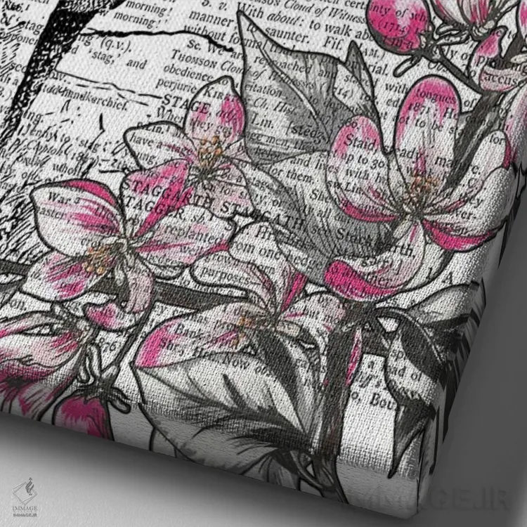 تابلو دکوراتیو گوزن نر اثر این د فریم شاپ - نمای نزدیک بافت بوم