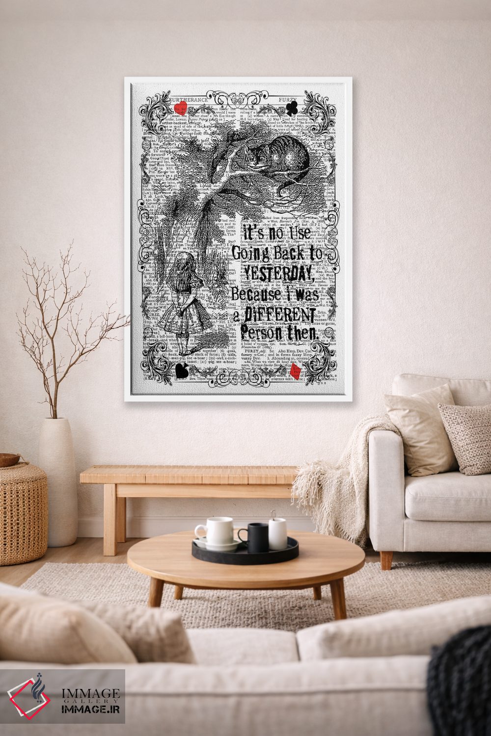 تابلو دکوراتیو 'آلیس در سرزمین عجایب "فایده ای ندارد..."' اثر این د فریم شاپ - D1W