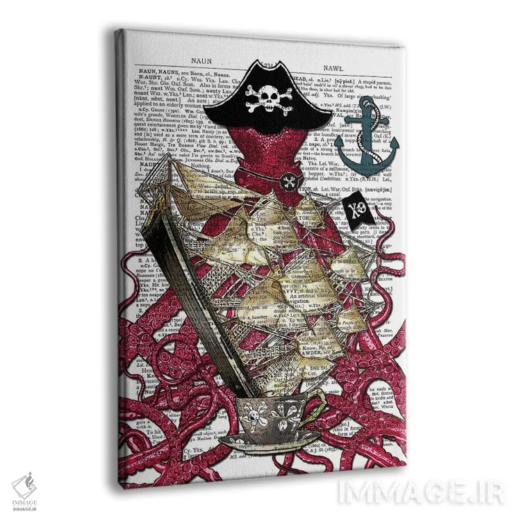 تابلو دکوراتیو اختاپوس دزد دریایی اثر این د فریم شاپ - نمای پرسپکتیو محصول