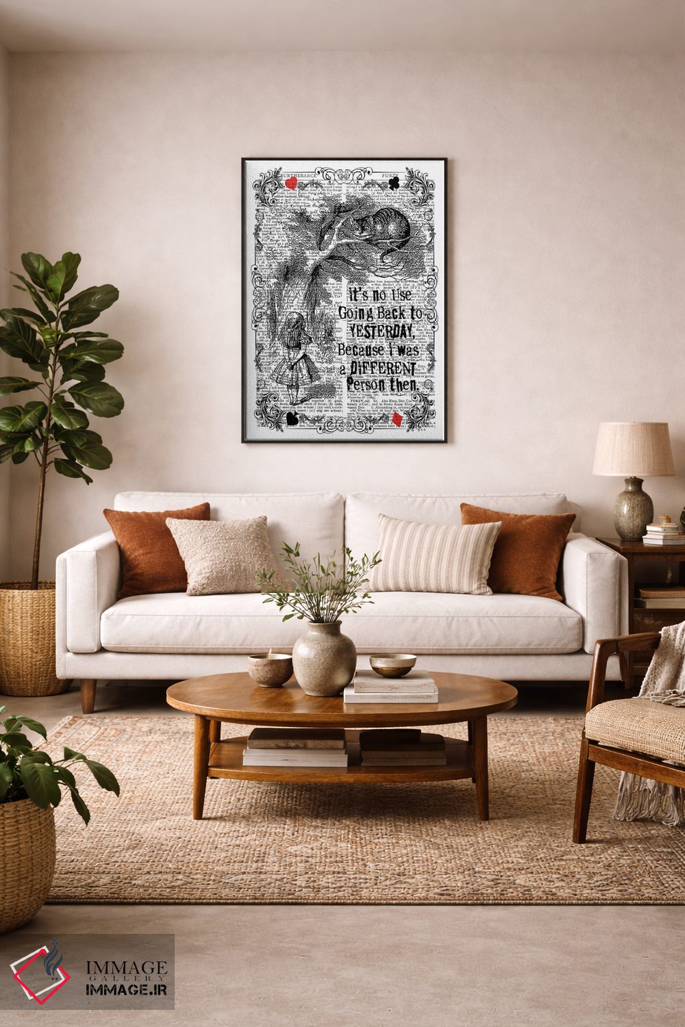 تابلو دکوراتیو 'آلیس در سرزمین عجایب "فایده ای ندارد..."' اثر این د فریم شاپ - D6B