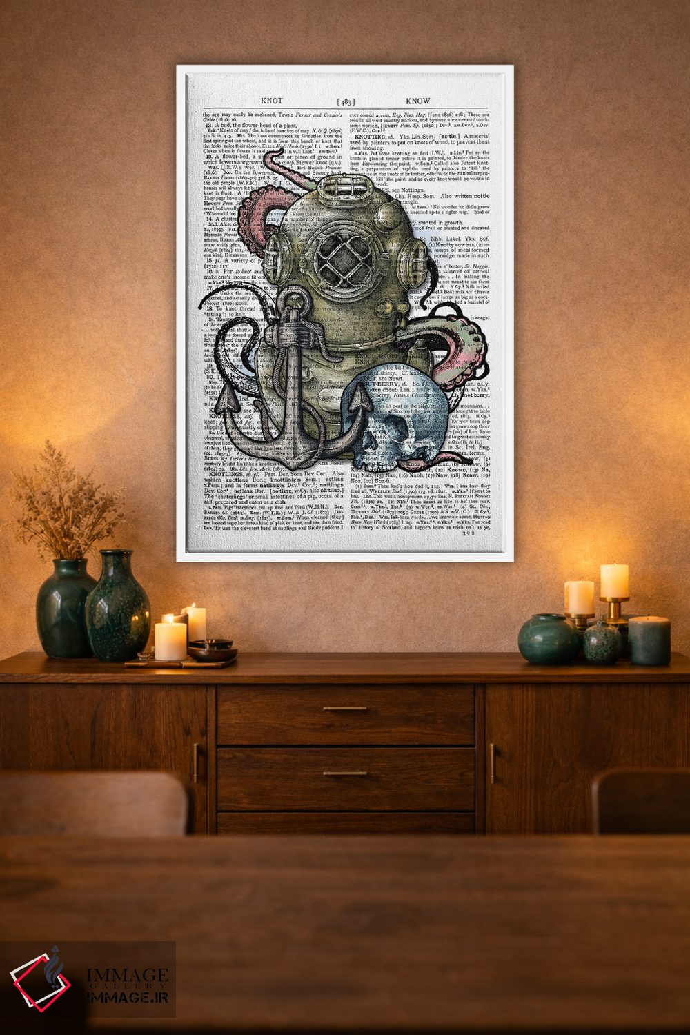 تابلو دکوراتیو کلاه غواصی اثر این د فریم شاپ - D2W