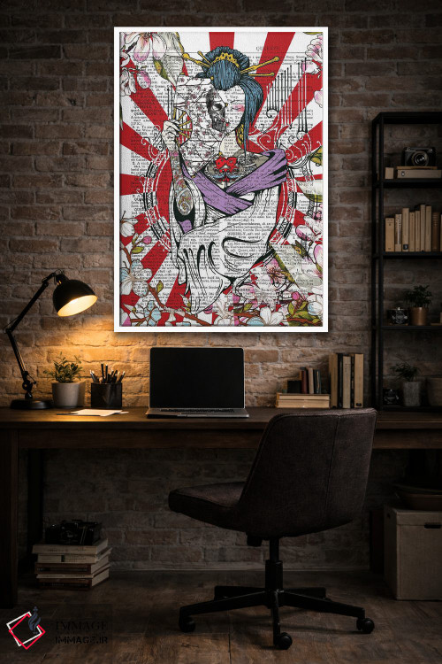 تابلو دکوراتیو گیشای خالکوبی شده اثر این د فریم شاپ - D3W