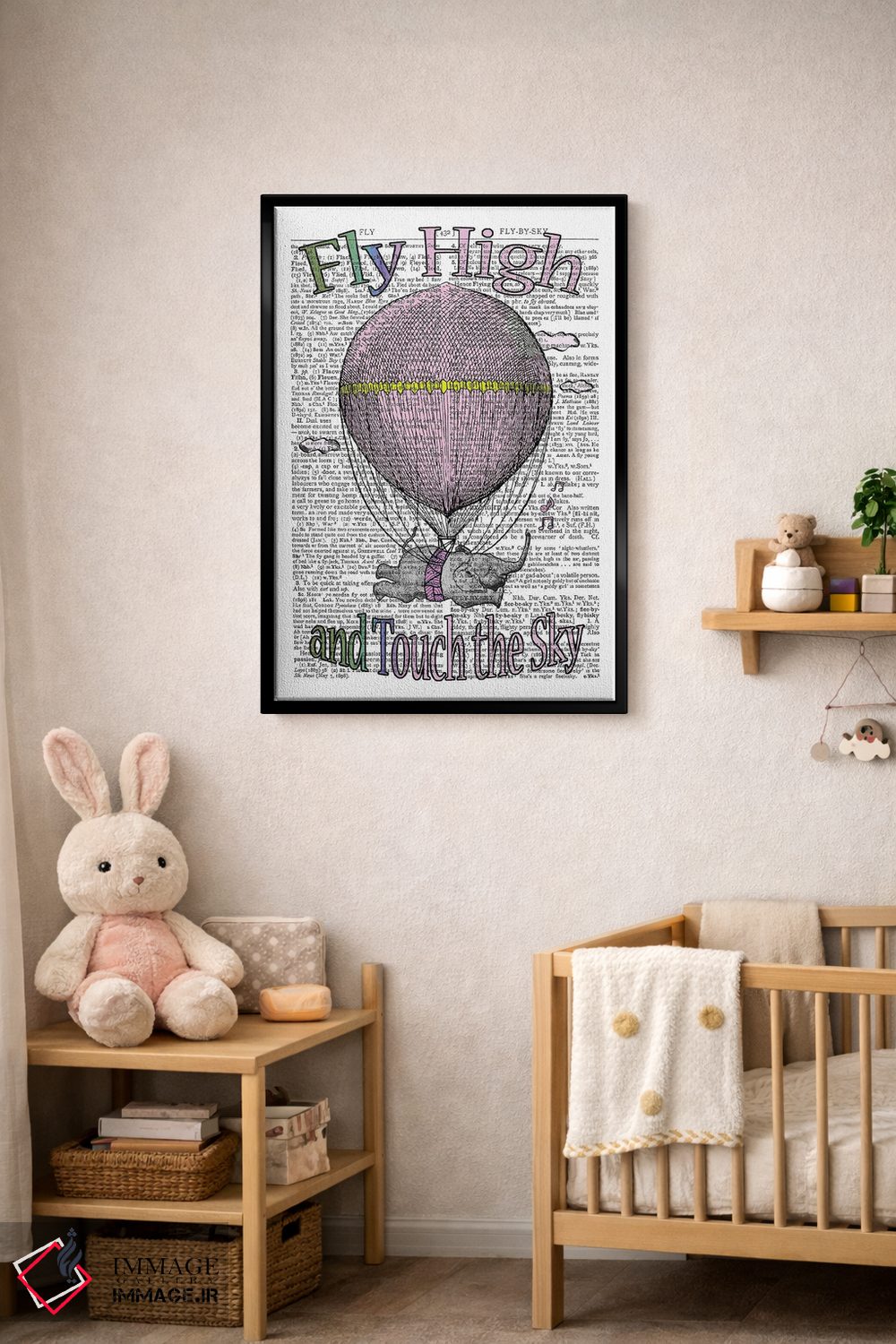 تابلو دکوراتیو پرواز بلند "صورتی" اثر این د فریم شاپ - D5B