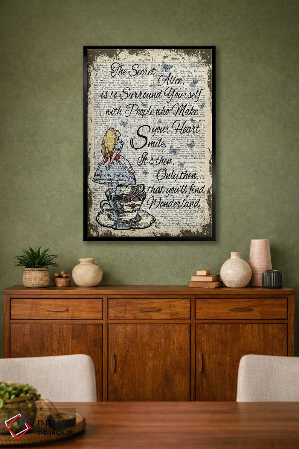 تابلو دکوراتیو آلیس در سرزمین عجایب "راز" اثر این د فریم شاپ - D2B