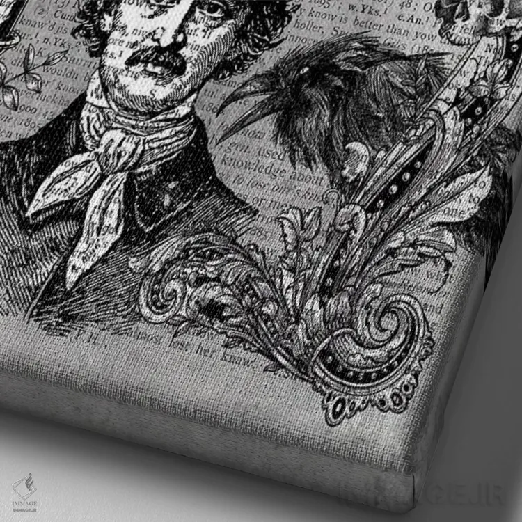 تابلو دکوراتیو ادگار آلن پو "جنون" اثر این د فریم شاپ - نمای نزدیک بافت بوم