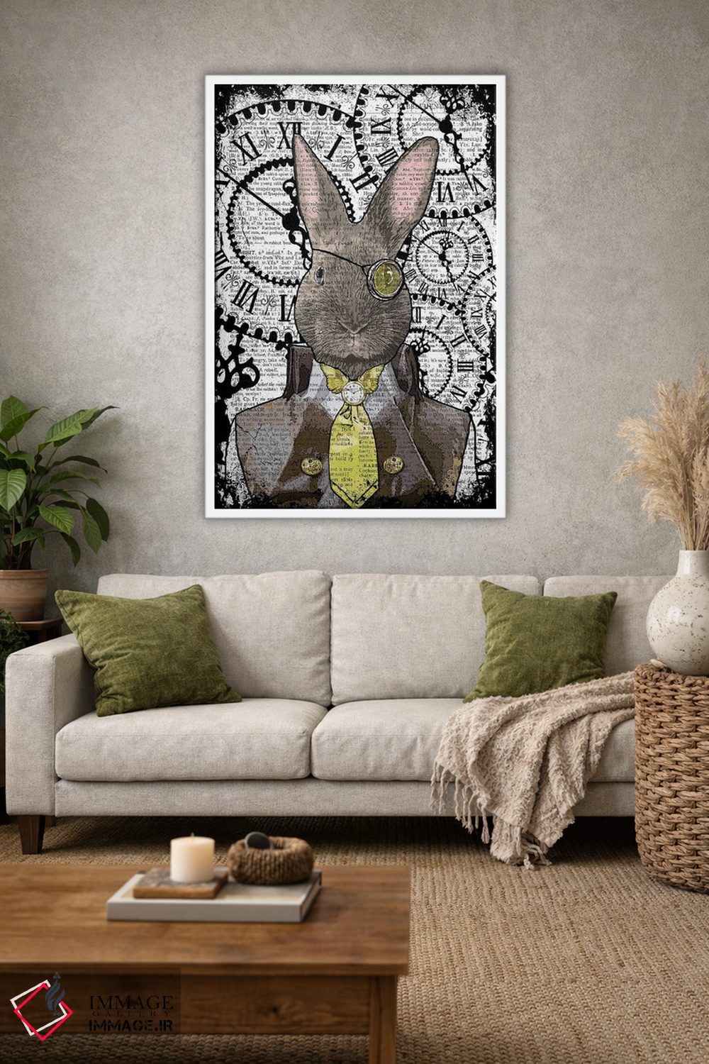تابلو دکوراتیو خرگوش استیم پانک اثر این د فریم شاپ - D1W