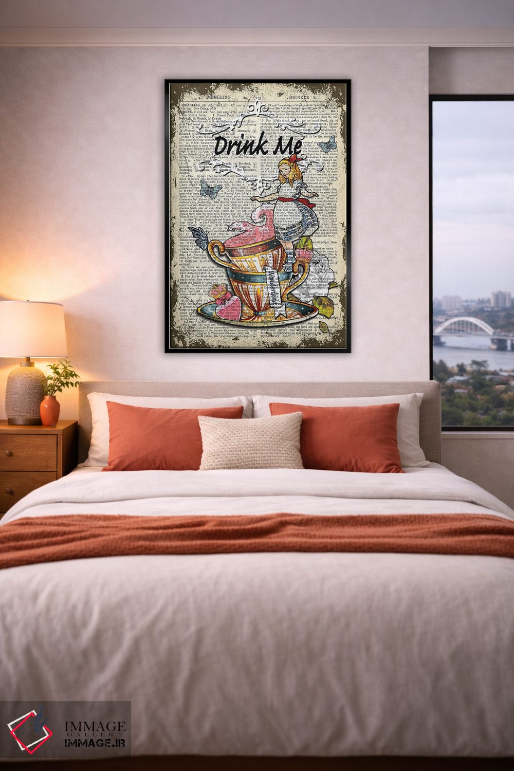 تابلو دکوراتیو آلیس در سرزمین عجایب "مرا بنوش" ۲ اثر این د فریم شاپ - D4B