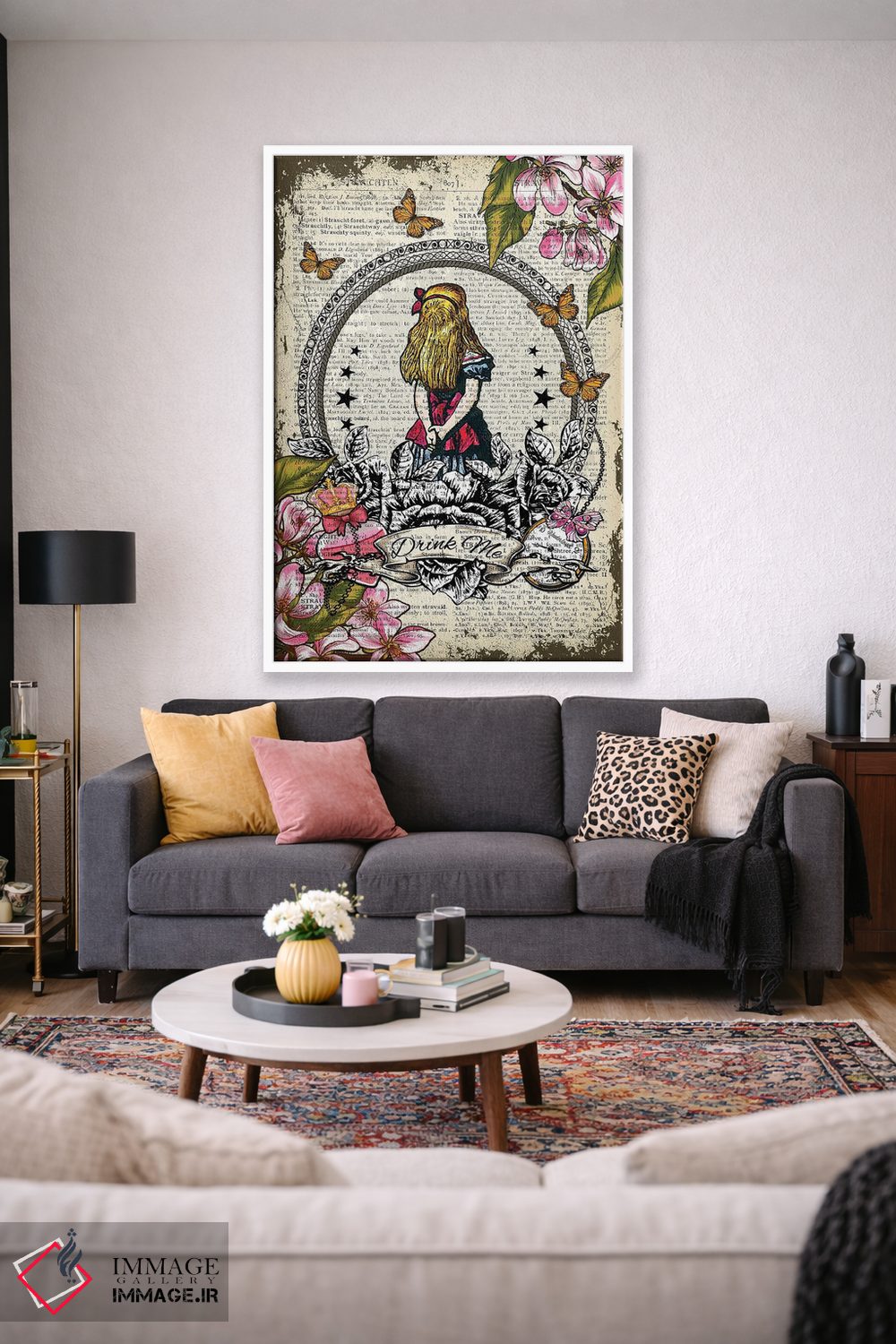 تابلو دکوراتیو آلیس در سرزمین عجایب "مرا بنوش" اثر این د فریم شاپ - D1W