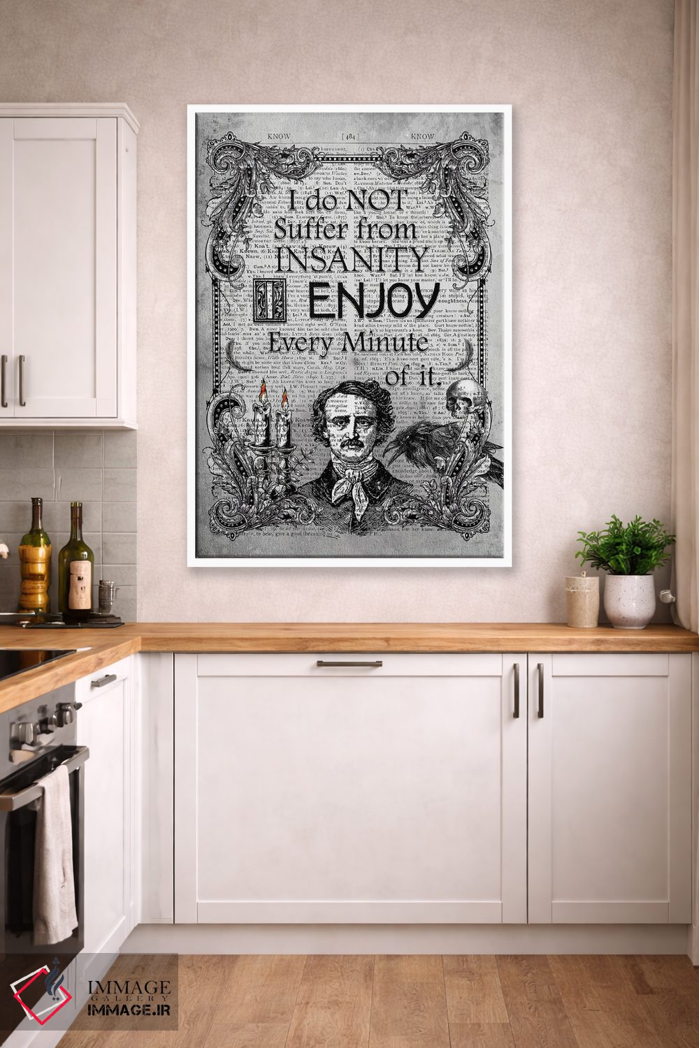 تابلو دکوراتیو ادگار آلن پو "جنون" اثر این د فریم شاپ - D4W