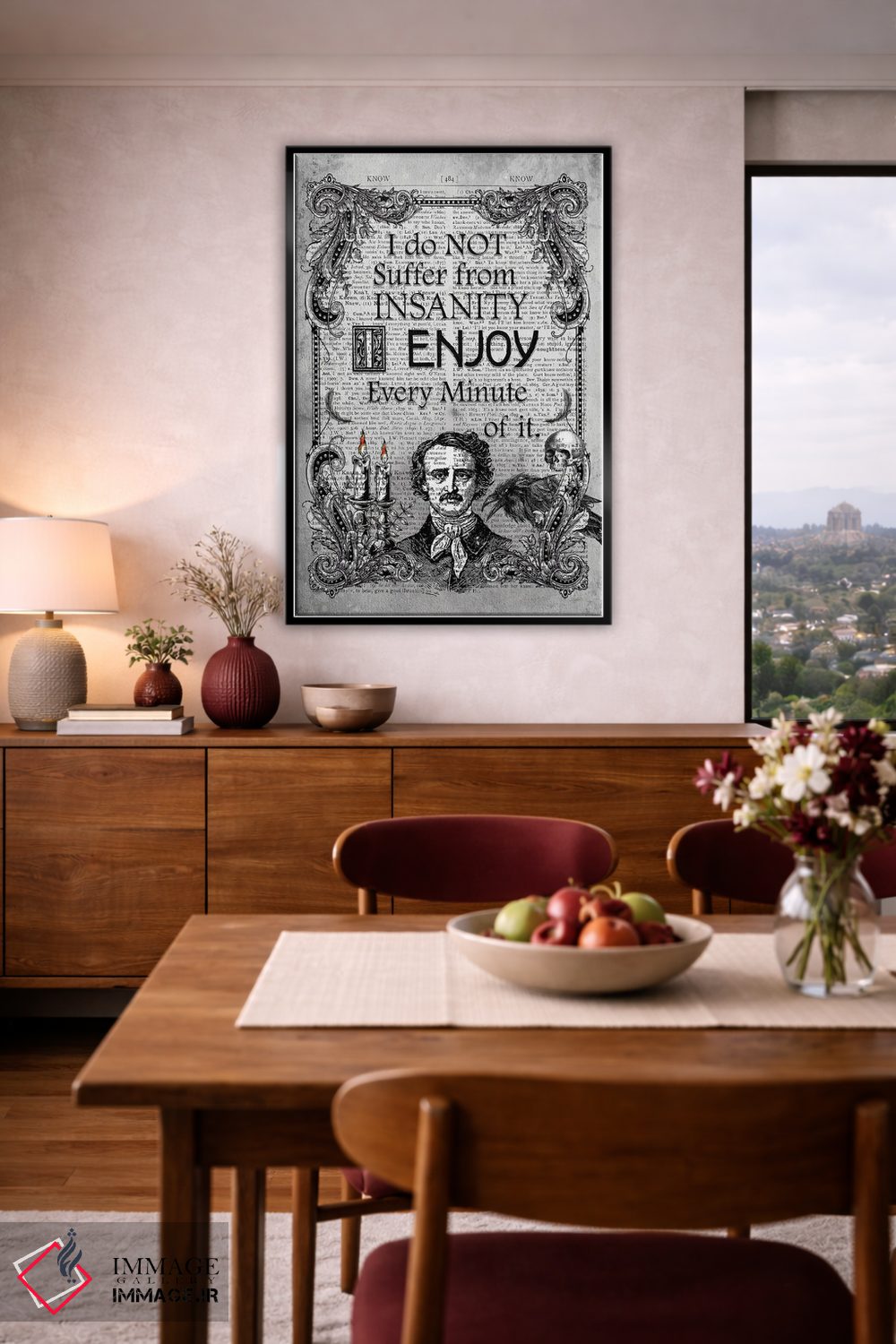 تابلو دکوراتیو ادگار آلن پو "جنون" اثر این د فریم شاپ - D5B