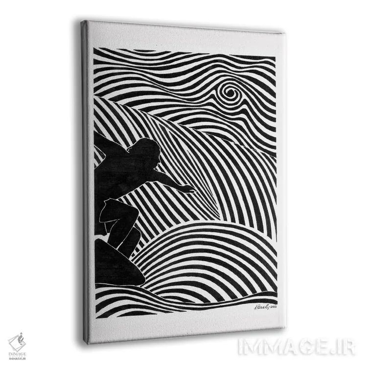 تابلو دکوراتیو مردان موج سوار III اثر ابراهیم اونال - نمای پرسپکتیو محصول