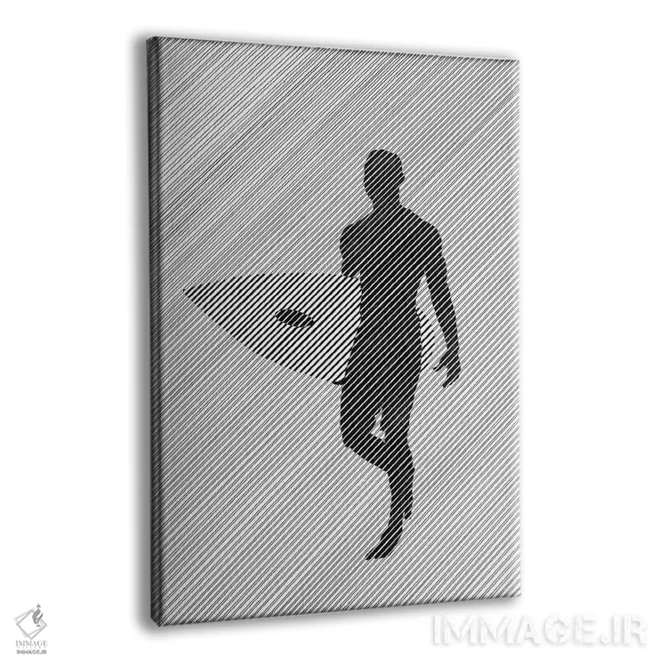 تابلو دکوراتیو هنگام رفتن به موج سواری اثر ابراهیم اونال - نمای پرسپکتیو محصول