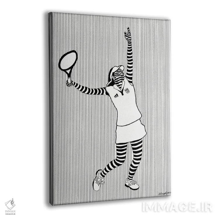 تابلو دکوراتیو ضربه سرو دو اثر ابراهیم اونال - نمای پرسپکتیو محصول