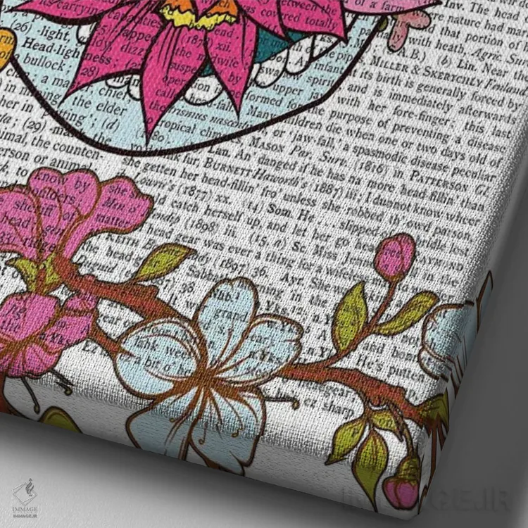 تابلو دکوراتیو جمجمه مکزیکی اثر این د فریم شاپ - نمای نزدیک بافت بوم