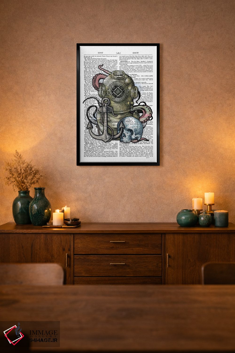 تابلو دکوراتیو کلاه غواصی اثر این د فریم شاپ - D3B