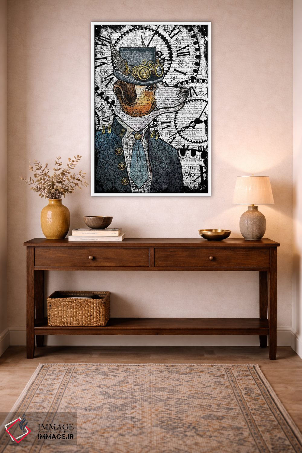 تابلو دکوراتیو جک راسل استیم پانک اثر این د فریم شاپ - D2W