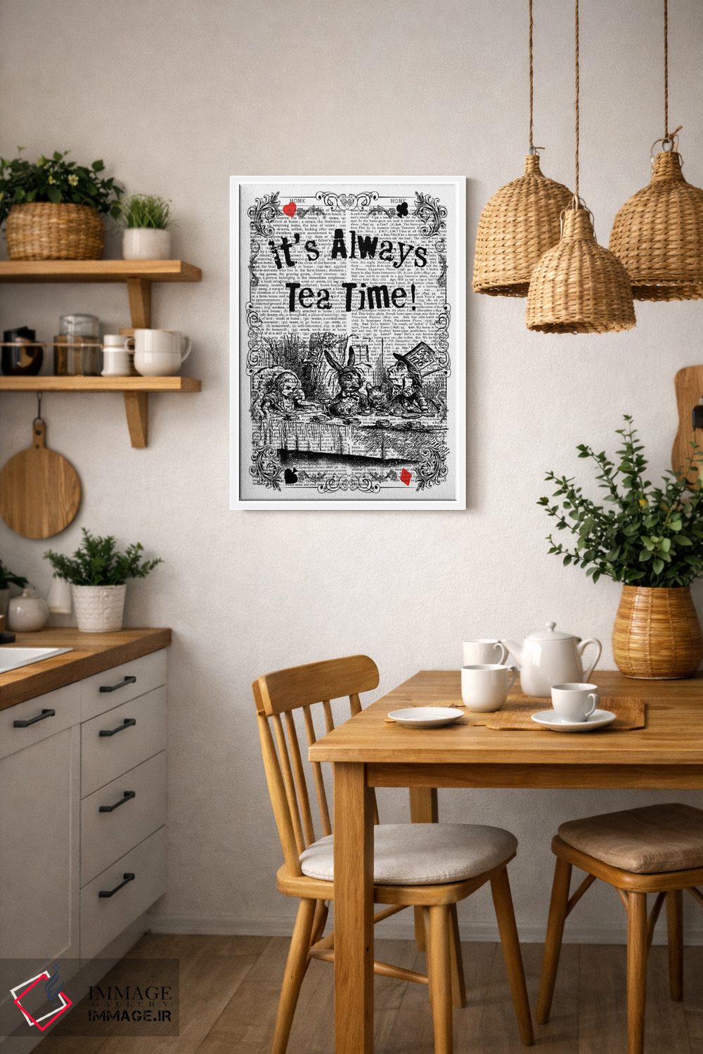 تابلو دکوراتیو آلیس در سرزمین عجایب "مهمانی چای دیوانه" اثر این د فریم شاپ - D5W