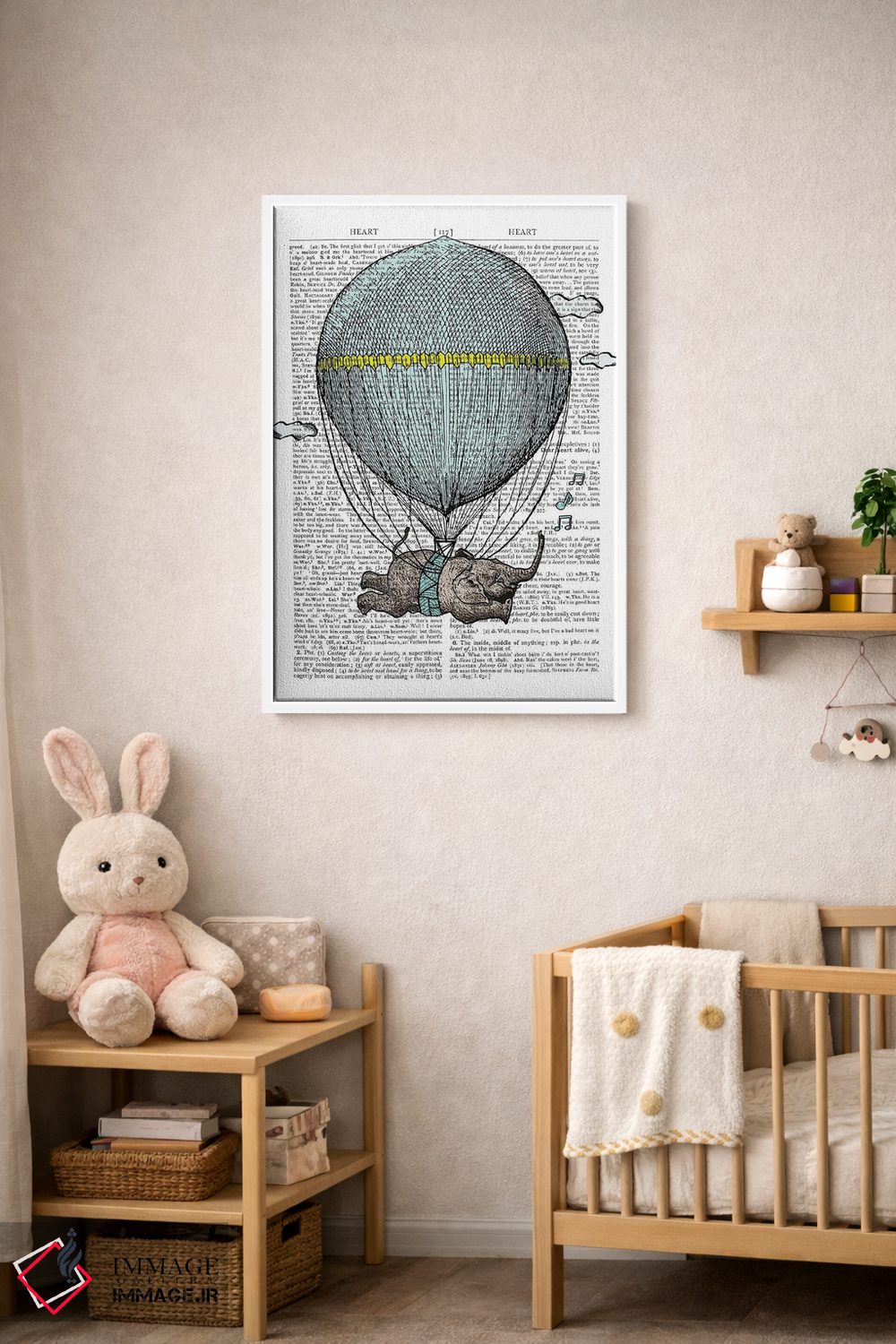 تابلو دکوراتیو بالون پرنده اثر این د فریم شاپ - D2W